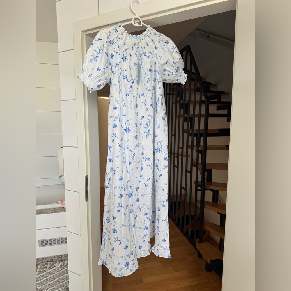 NWT Hill House Caroline Nap Dress in Blue Botanical Size: S